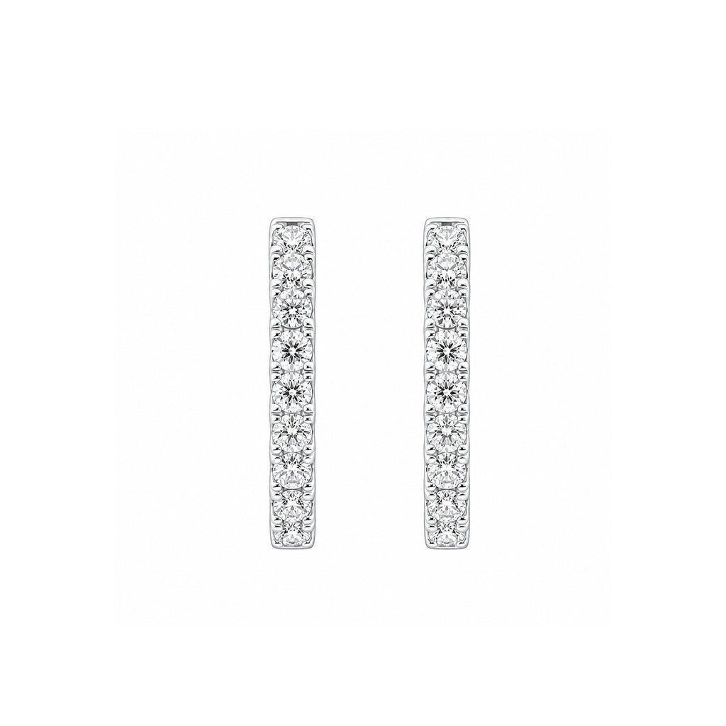 14K Gold Lab-Grown Diamond Pave Huggie Hoop Earrings