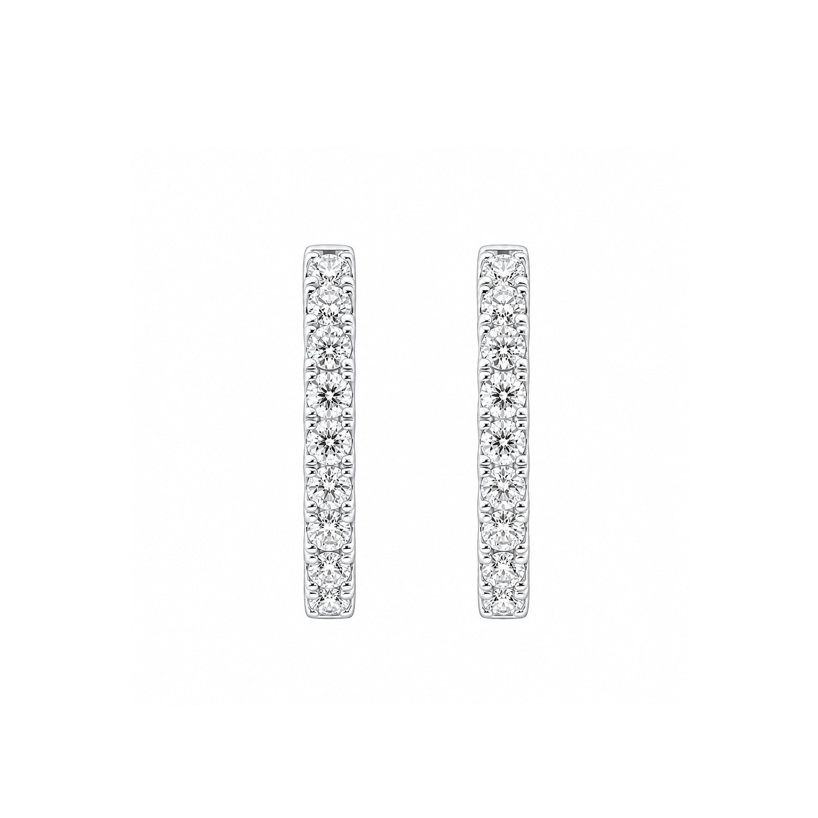 14K Gold Lab-Grown Diamond Pave Huggie Hoop Earrings
