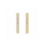 14K Gold Lab-Grown Diamond Pave Huggie Hoop Earrings