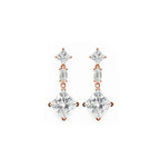 Art Deco Inspired Geometric Diamond Dangle Earrings