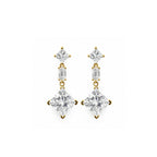 Art Deco Inspired Geometric Diamond Dangle Earrings