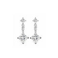 Art Deco Inspired Geometric Diamond Dangle Earrings