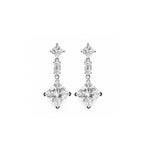 Art Deco Inspired Geometric Diamond Dangle Earrings