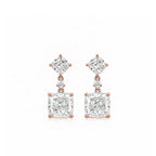 14K  Gold Cushion Cut Lab-Grown Diamond Drop Earrings