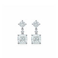 14K  Gold Cushion Cut Lab-Grown Diamond Drop Earrings