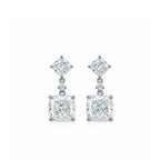 14K  Gold Cushion Cut Lab-Grown Diamond Drop Earrings