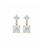 14K  Gold Cushion Cut Lab-Grown Diamond Drop Earrings