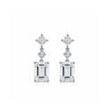 14K  Gold Emerald Cut & Princess Cut Tiered Geometric Lab-Grown Diamond Drop Earrings