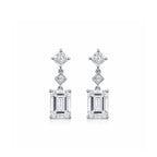 14K  Gold Emerald Cut & Princess Cut Tiered Geometric Lab-Grown Diamond Drop Earrings