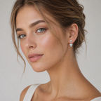 14K  Gold Double Heart Lab-Grown Diamond Drop Earrings