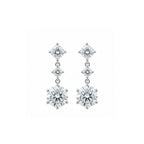 14K Gold Mixed Cut Three-Tier Lab-Grown Diamond Drop Earrings