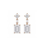 14K Gold Three-Tier Emerald Cut Lab-Grown Diamond Drop Earrings