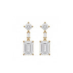 14K Gold Three-Tier Emerald Cut Lab-Grown Diamond Drop Earrings
