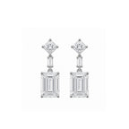 14K Gold Three-Tier Emerald Cut Lab-Grown Diamond Drop Earrings