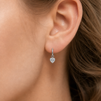 14K Gold Heart-Shaped Lab-Grown Diamond Huggie Drop Earrings