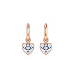 14K Gold Heart-Shaped Lab-Grown Diamond Huggie Drop Earrings