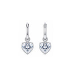 14K Gold Heart-Shaped Lab-Grown Diamond Huggie Drop Earrings