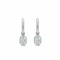 14K Gold Oval-Cut Lab-Grown Diamond Huggie Drop Earrings