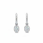 14K Gold Oval-Cut Lab-Grown Diamond Huggie Drop Earrings