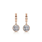 14K Gold Round Brilliant-Cut Lab-Grown Diamond Diamond-Cut Huggie Drop Earrings