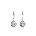14K Gold Round Brilliant-Cut Lab-Grown Diamond Diamond-Cut Huggie Drop Earrings