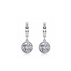 14K Gold Round Brilliant-Cut Lab-Grown Diamond Diamond-Cut Huggie Drop Earrings