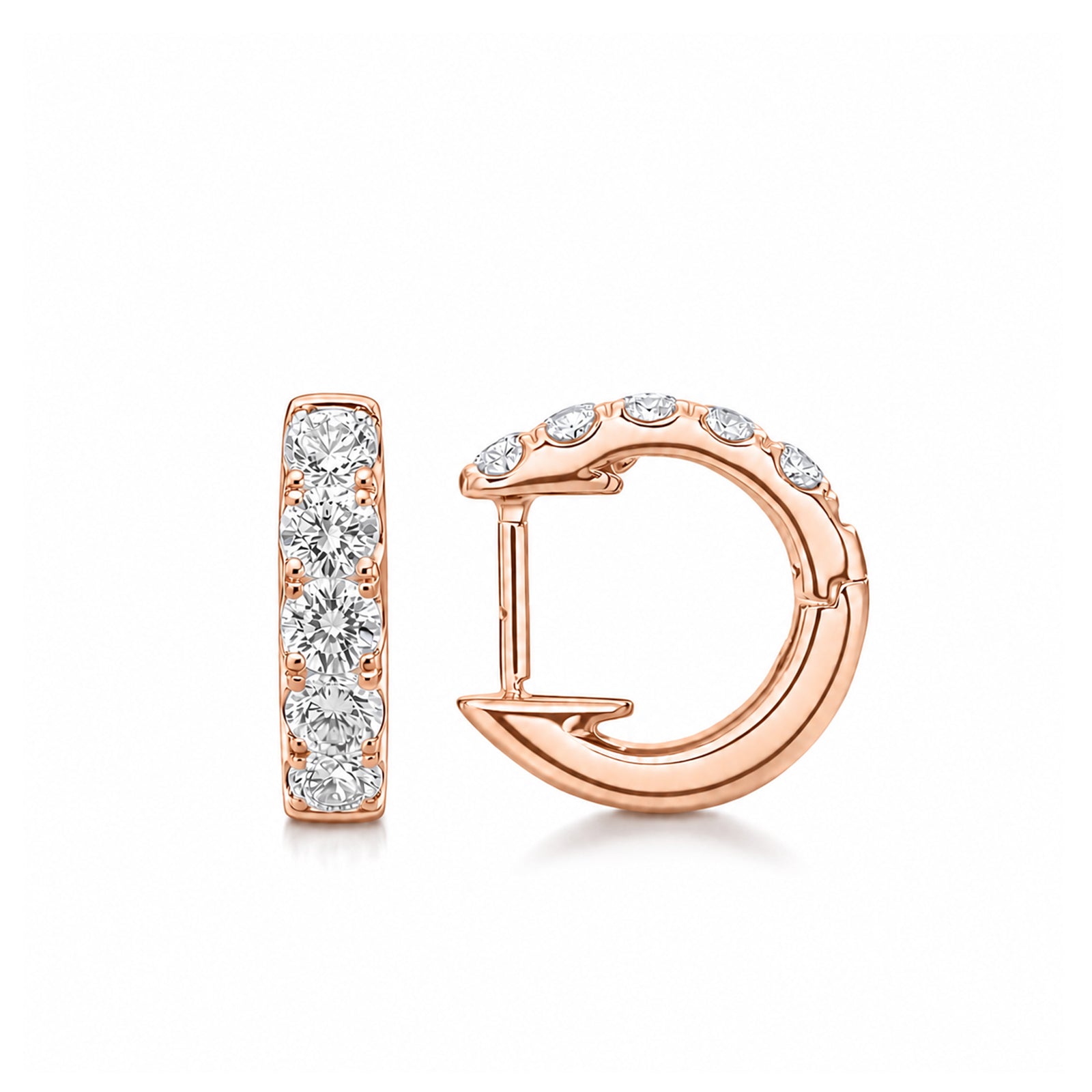 14K Gold Lab-Grown Diamond Classic Huggie Hoop Earrings