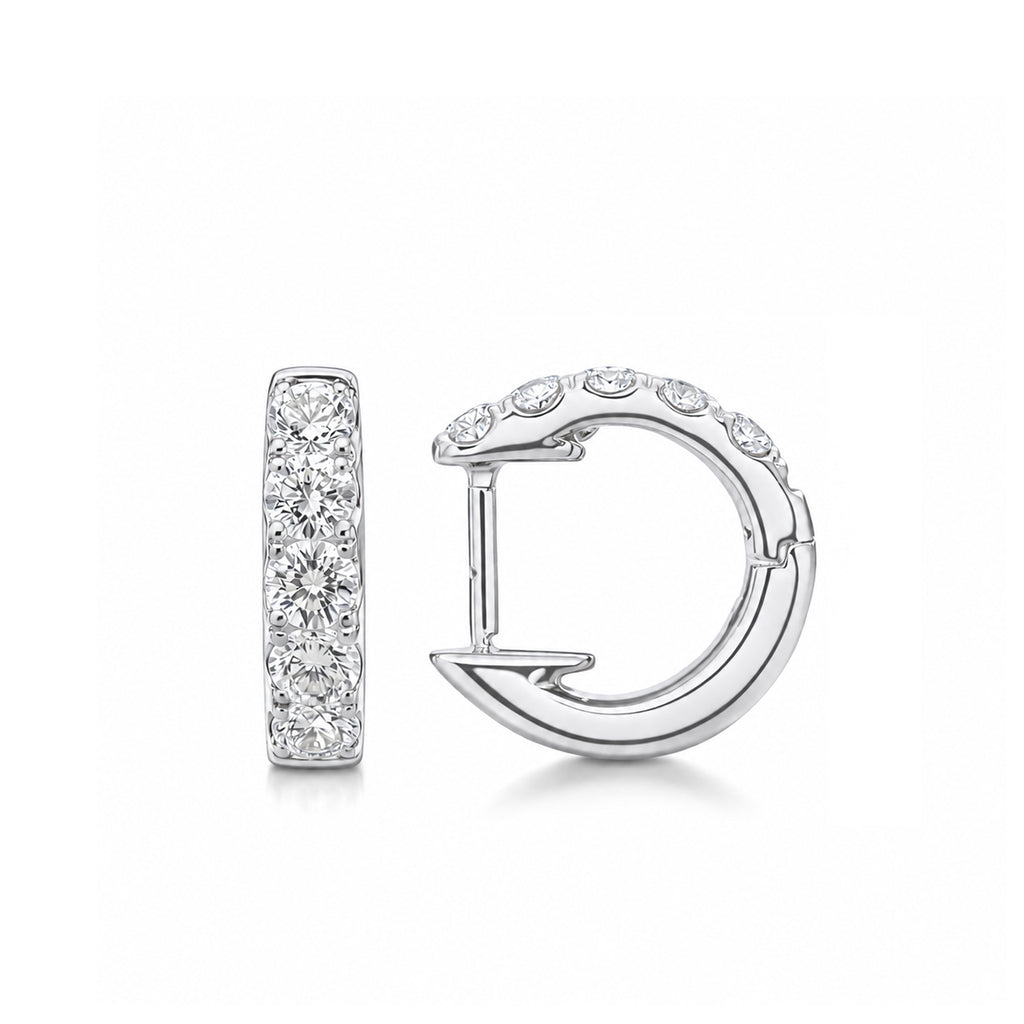 14K Gold Lab-Grown Diamond Classic Huggie Hoop Earrings