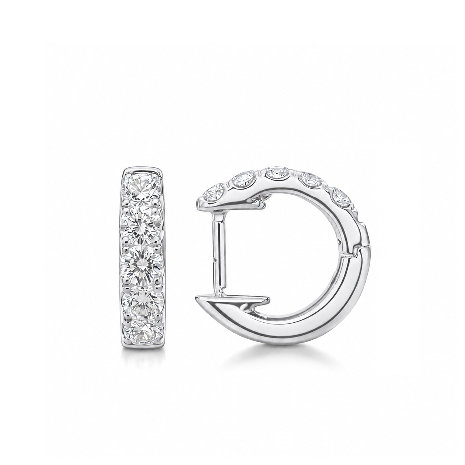 14K Gold Lab-Grown Diamond Classic Huggie Hoop Earrings