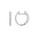 14K Gold Shared-Prong Lab-Grown Diamond Elegant Hoop Earrings
