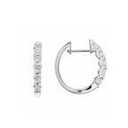 14K Gold Shared-Prong Lab-Grown Diamond Elegant Hoop Earrings
