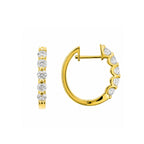 14K Gold Shared-Prong Lab-Grown Diamond Elegant Hoop Earrings