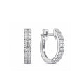 14K Gold Double-Row Pave Lab-Grown Diamond Classic Huggie Hoop Earrings