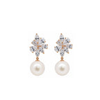 14K Gold Marquise & Pear-Cut Lab-Grown Diamond & Pearl Floral Drop Earrings