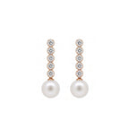 14K Gold Lab-Grown Diamond & Pearl Linear Drop Earrings