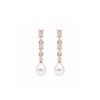 14K Gold Emerald & Pear-Cut Lab-Grown Diamond with Drop Pearl Art Deco Earrings