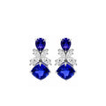 14K Gold Pear & Cushion-Cut Lab-Grown Sapphire with Marquise Lab-Grown Diamond High Jewelry Drop Earrings