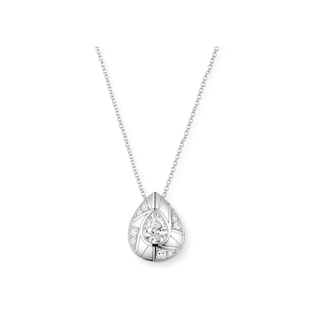 14K Gold Lab-Grown Diamond Pear-Shape Geometric Pendant Necklace