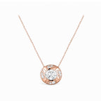 14K Gold Lab-Grown Diamond Round Geometric Pendant Necklace