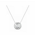 14K Gold Lab-Grown Diamond Round Geometric Pendant Necklace
