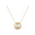 14K Gold Lab-Grown Diamond Round Geometric Pendant Necklace
