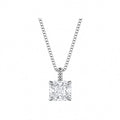 14K Gold Lab-Grown Diamond Square Solitaire Pendant Necklace