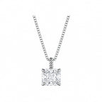 14K Gold Lab-Grown Diamond Square Solitaire Pendant Necklace