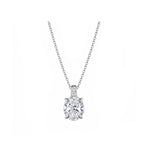 14K Gold Lab-Grown Diamond Oval Pendant Necklace
