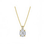 14K Gold Lab-Grown Diamond Oval Pendant Necklace