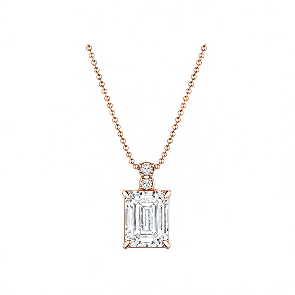 14K Gold Lab-Grown Diamond Emerald-Cut Pendant Necklace
