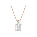 14K Gold Lab-Grown Diamond Emerald-Cut Pendant Necklace