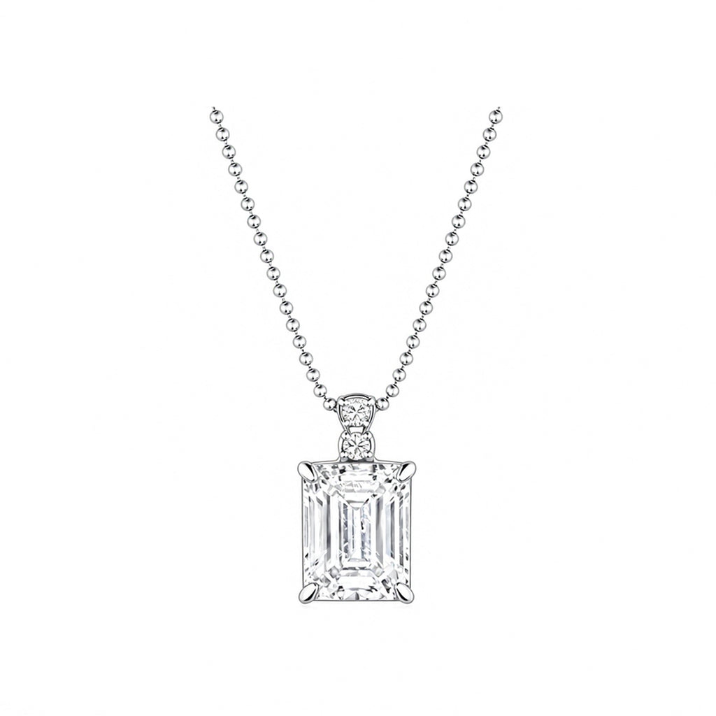 14K Gold Lab-Grown Diamond Emerald-Cut Pendant Necklace