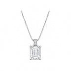 14K Gold Lab-Grown Diamond Emerald-Cut Pendant Necklace