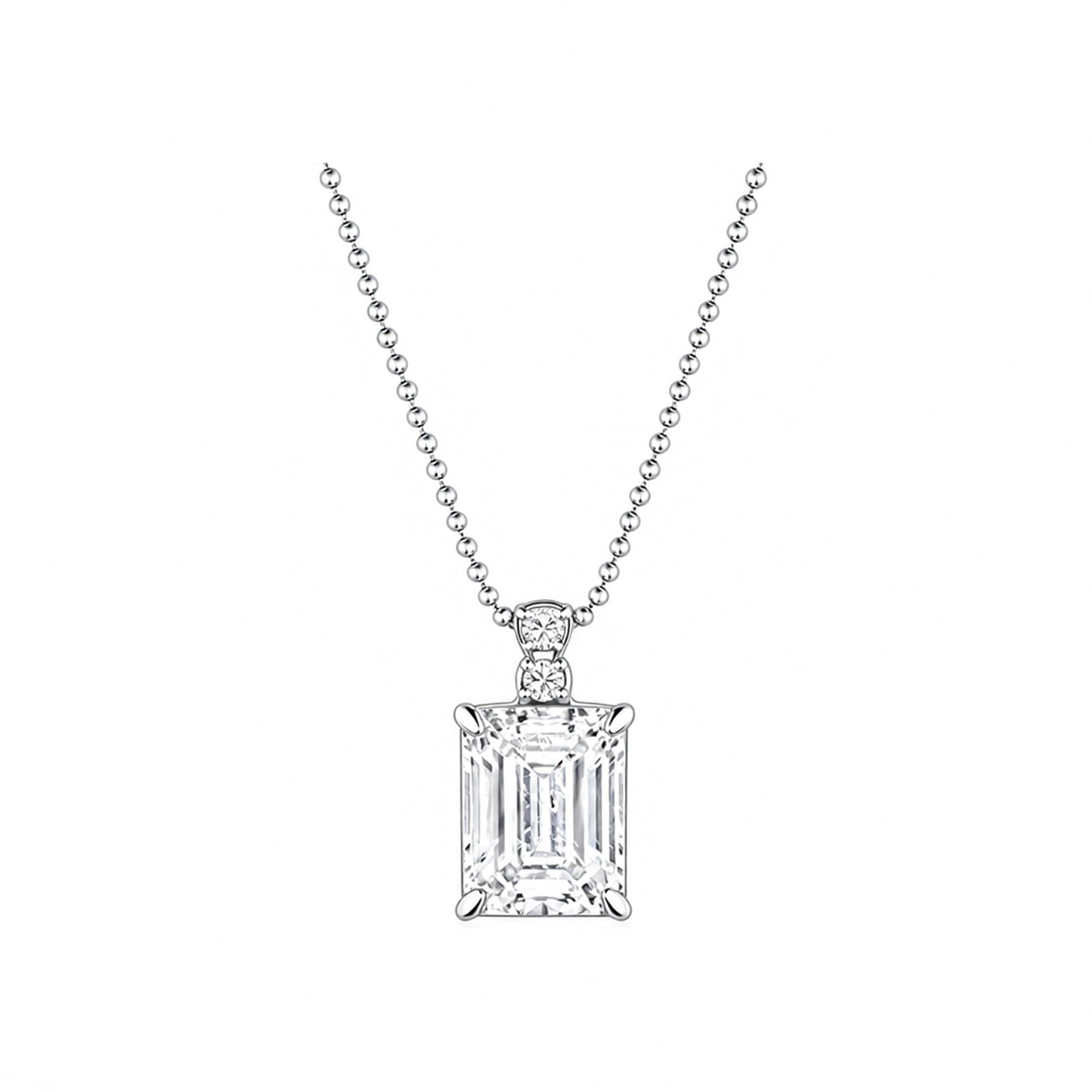 14K Gold Lab-Grown Diamond Emerald-Cut Pendant Necklace